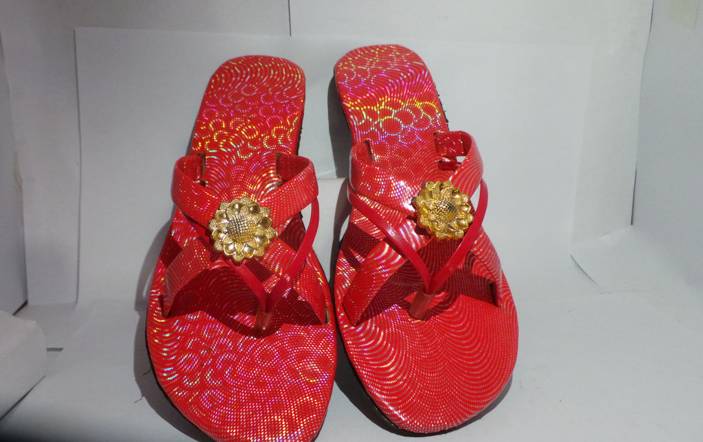 Girls Flat Sandals in Red Color | Adult Size | Red Girl Shoes • Pak Bro Store