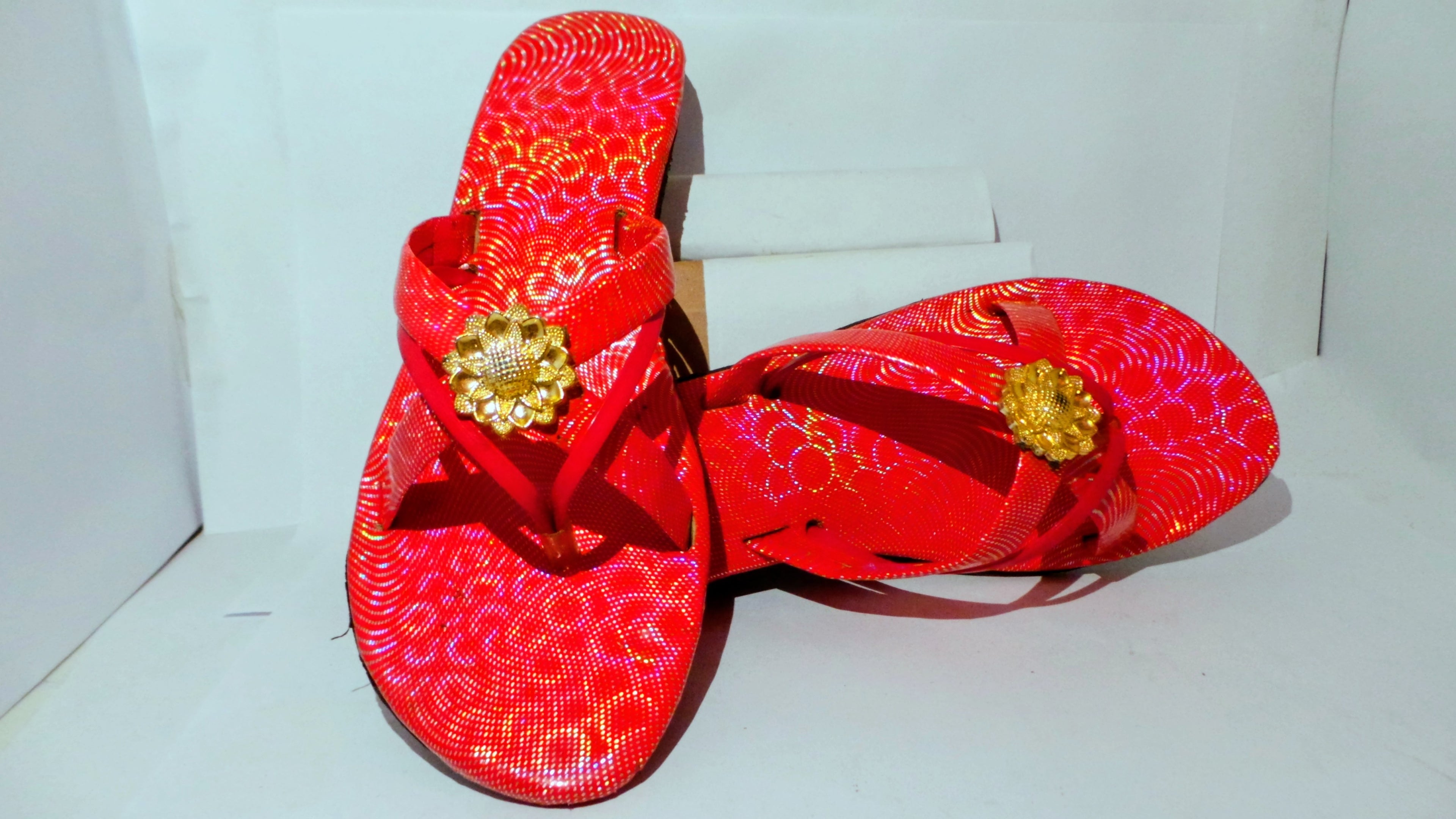 Girls Flat Sandals in Red Color | Adult Size | Red Girl Shoes • Pak Bro Store