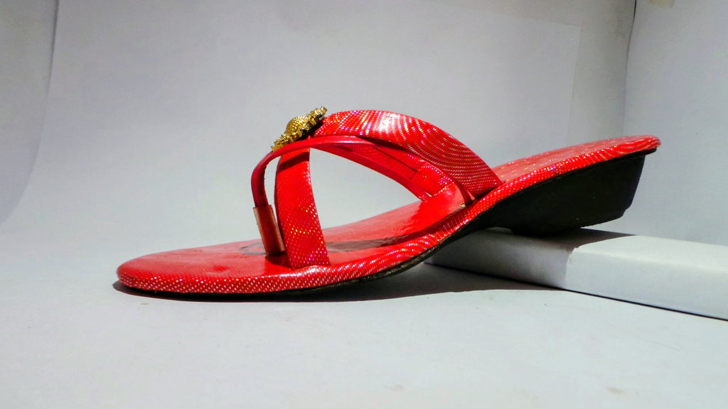 Girls Flat Sandals in Red Color | Adult Size | Red Girl Shoes • Pak Bro Store