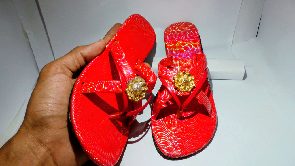 Girls Flat Sandals in Red Color | Adult Size | Red Girl Shoes • Pak Bro Store