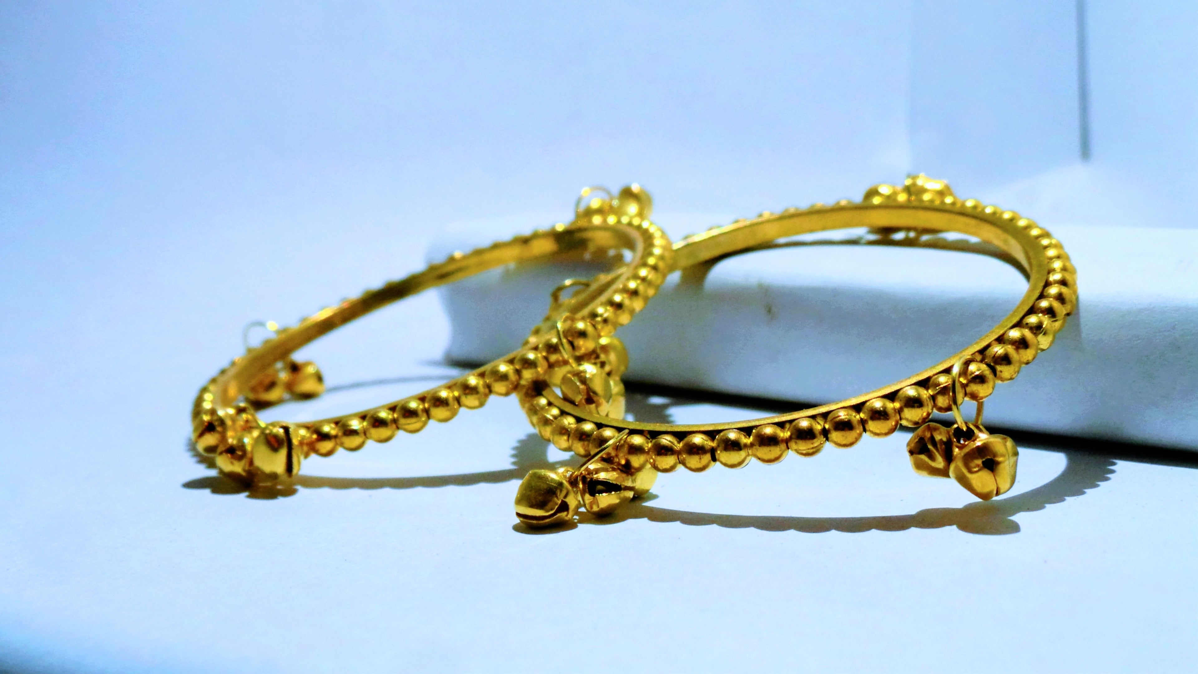 Kashmiri Handmade Bangles – Elegant Traditional Jewelry  | Golden Color